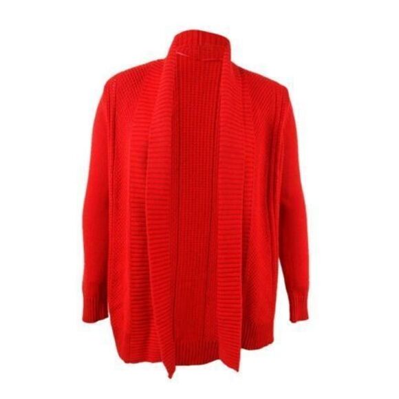 Charter Club Shawl-Collar Open-Front Cardigan Ravishing Red XL - Picture 2 of 4